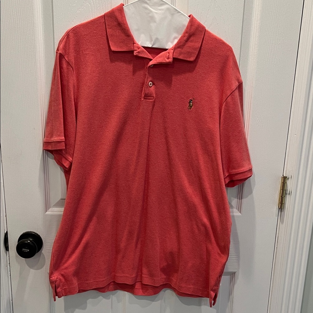 Ralph Lauren Coral Polo Shirt coral pink color